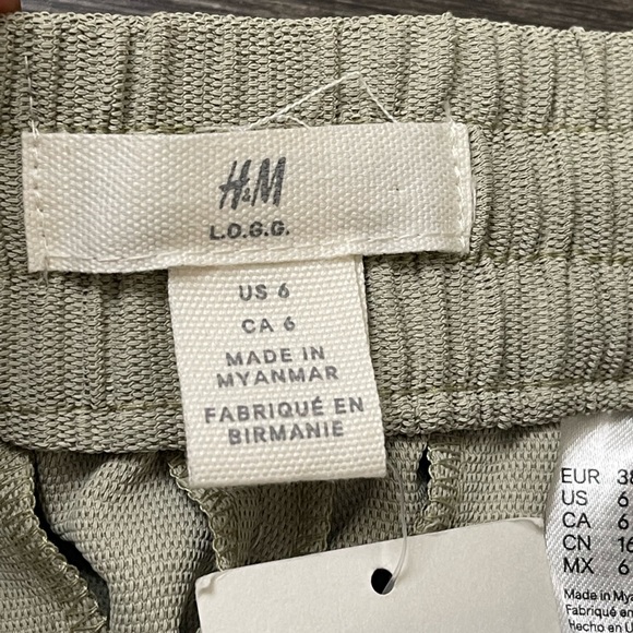 H&M  Women’s Relaxed Jogger Pants Sz 6 Light Olive Green - Picture 2 of 8